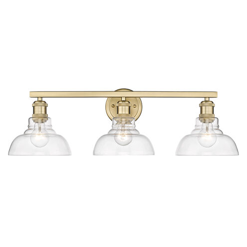 Carver 3 Light 28 inch Brushed Champagne Bronze Vanity Lighting Wall Light